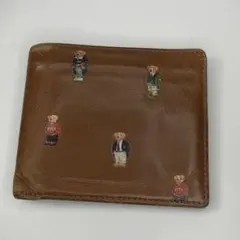 ポロラルフローレン牛革折り財布