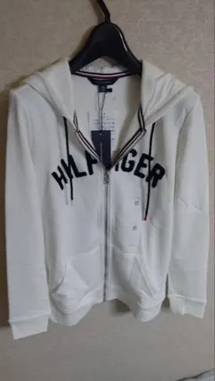 新品 TOMMY HILFIGER フーディ XS ホワイト トミー パーカー