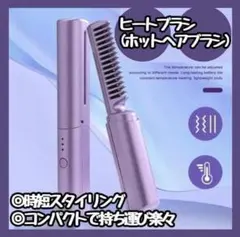 残り1点SALE ブラシ型 ヘアアイロン USB充電 ヒートブラシ ヘアスタイル