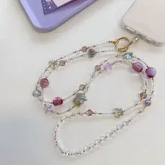 カラフルビーズの携帯ストラップ