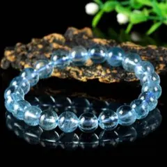 高透明 ブルートパーズ☆天然石 ブレスレット パワーストーン数珠 11月誕生石