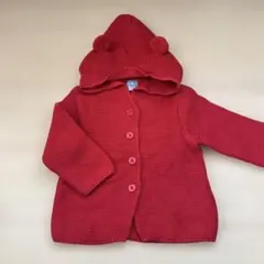 babyGap 赤いフード付きカーディガン 12-18ヶ月