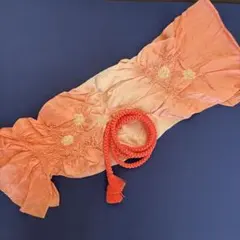 オレンジ帯締め＆帯揚げセット