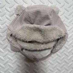ソフィティカ⭐︎耳付きベージュブラウン色ベビー帽子 48cm