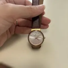 傷あり・電池切れ　SKAGEN レディース 腕時計 ゴールド ブラウンレザーのサムネイル