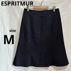 【ESPRITMUR】エスプリミュール フレアスカート　ネイビー　【M】　無地