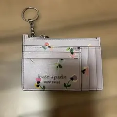 kate spade ラベンダー色 花柄 パスケース