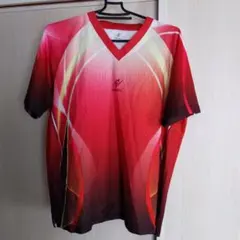 Nittaku JASPO レッド Vネック 卓球ウェア