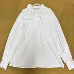 極美品✨ラウンジドレス　ボウタイブラウス　ホワイト　定価17600円