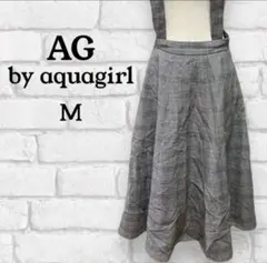 AG by aquagirl サロペットスカート M グレー チェック