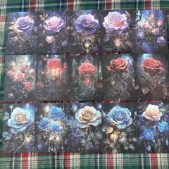 コラージュ　薔薇　ペーパー　15枚セット　まとめ　素材　日記　紙もの　おすそ分け