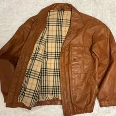 vintage 牛革 レザー ライダース ジャケット ブラウン 短丈