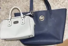 マイケルコース　トートバッグ　レザー　ネイビー肩掛けショルダーバッグ