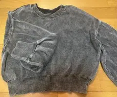 jeanasis 長袖セーター ウォッシュド加工 ヴィンテージ加工