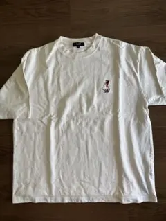 BEAMS ホワイト刺繍ロゴTシャツ