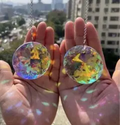 丸くてかわいいクリスタルサンキャッチャー 2個組　レインボーメーカー