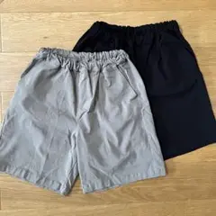 【即日発送】デビロック ハーフパンツ 150 2枚セット グレー ブラック