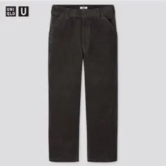 【美品】UNIQLO Uコーデュロイワイドワークパンツ　76cm ダークグレー