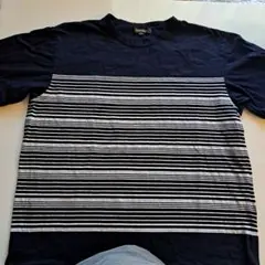 Paul Stuart ネイビー ストライプ Tシャツ Lのサムネイル