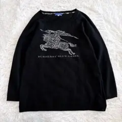 美品 バーバリーブルーレーベル ニット ホースロゴ 黒 38