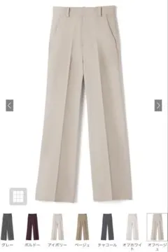 センタープレスストレートパンツ　グレイル