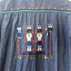 TITICACA チチカカ インド綿 刺繍デニムシャツワンピース 長袖チュニックのサムネイル