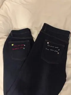 GU バレルレッグジーンズ 刺繍入り2本セット