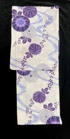 新品　女性　浴衣　菊柄　紫　プレタ　仕立て上がり　トールサイズ　LL 紅梅生地