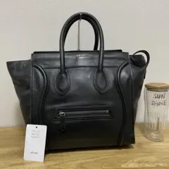 《美品》CELINE（セリーヌ）レザー ハンドバッグ ブラック 黒