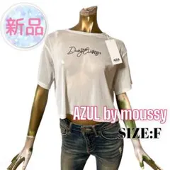 ⭐️A539⭐️ AZUL ♥ ラメ ゆったり シアー ロゴ クロップド Tシャツ