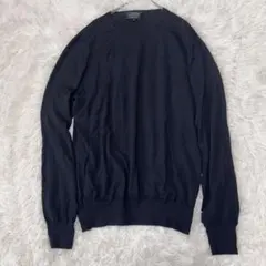 UNITED ARROWS クルーネック ハイゲージニット XL 黒のサムネイル