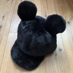 ディズニー　ミッキーマウス　黒　ファーキャップ　ハット　廃盤品