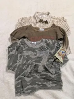 男の子TシャツロンTボタンシャツ3枚セット
