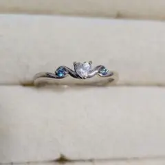 K10WG ハートモチーフ リング ブルーダイヤモンドのサムネイル