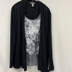 【美品!!】White Stag ブラック カーディガン XL/1X