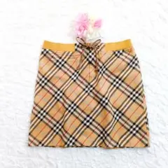 BURBERRY BLUE LABEL　タイトミニスカート　ノバチェック　レザー