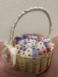多色造花バスケットアレンジメント