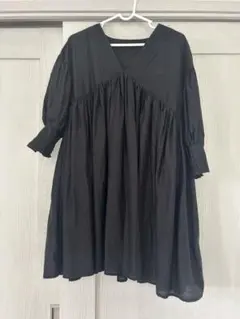 KBF ブラック 半袖チュニック