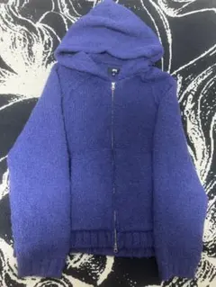 Stussy ジップアップ ニットパーカー パープル Lのサムネイル