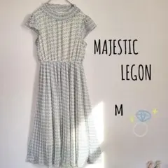 美品 マジェスティックレゴン 小花柄 プリーツワンピース 春ワンピ M