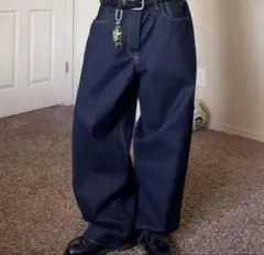 GAP スーパーバギーデニムパンツ　ダークリンス 31/30