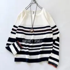 【美品】MHL マーガレットハウエル ボーダーニット コットンリネン 赤ライン