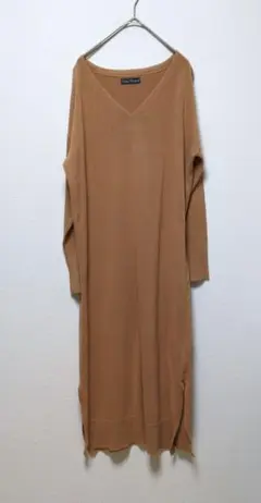 アーバンリサーチ　Vネック ニット ロングワンピース フリー 　茶系