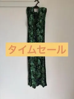 緑色の葉柄サロペット　ドレス　ハワイアン