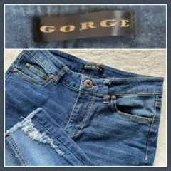GORGE 美脚　ゴージ　デニム　ジーンズ　ダメージ加工　スリム　スキニー