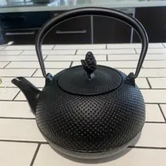 未使用品 山形鋳物 長文堂造 20型宝尽文様 鉄瓶 南部鉄瓶 南部鉄器
