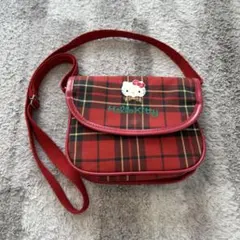 【希少】ハローキティ チェック柄 ポシェット ショルダーバッグ サンリオ レトロ
