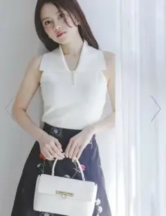 スナイデル　snidel Sustainable襟付きニットプルオーバー