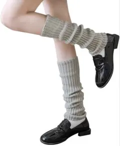 レッグウォーマー ルーズソックス ベージュ 温活 通気性 締め付けない 可愛い