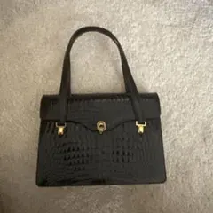 良品】Lizard skin リザード 蜥蜴革/ブラック色/ハンドバッグ - メルカリ